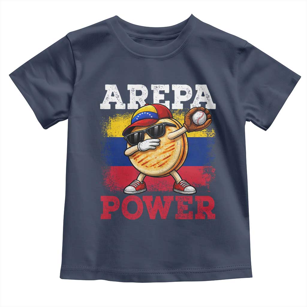 Funny Arepa Power Venezuela Baseball Lover Toddler T Shirt Cute Dabbing Arepa TS11 Navy Print Your Wear
