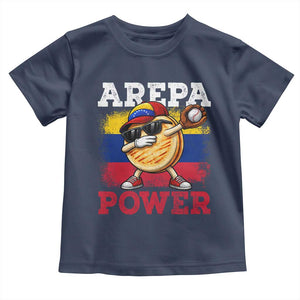 Funny Arepa Power Venezuela Baseball Lover Toddler T Shirt Cute Dabbing Arepa TS11 Navy Print Your Wear