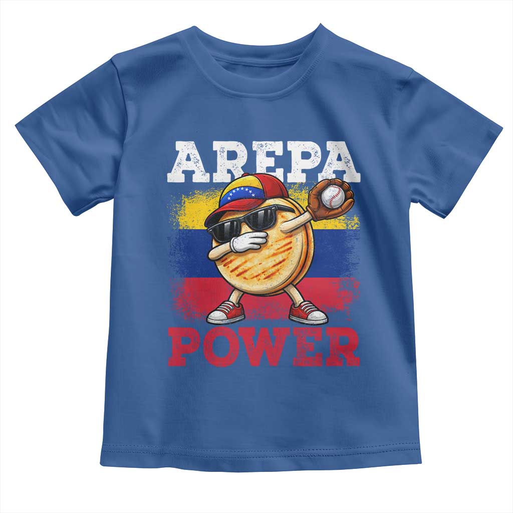 Funny Arepa Power Venezuela Baseball Lover Toddler T Shirt Cute Dabbing Arepa TS11 Royal Blue Print Your Wear