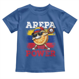 Funny Arepa Power Venezuela Baseball Lover Toddler T Shirt Cute Dabbing Arepa TS11 Royal Blue Print Your Wear