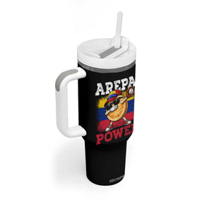 Funny Arepa Power Venezuela Baseball Lover Tumbler With Handle Cute Dabbing Arepa TS11 Print Your Wear