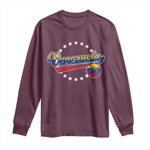 Venezuela Baseball Jersey Venezuelan Sport Fan Long Sleeve Shirt TS11 Maroon Print Your Wear