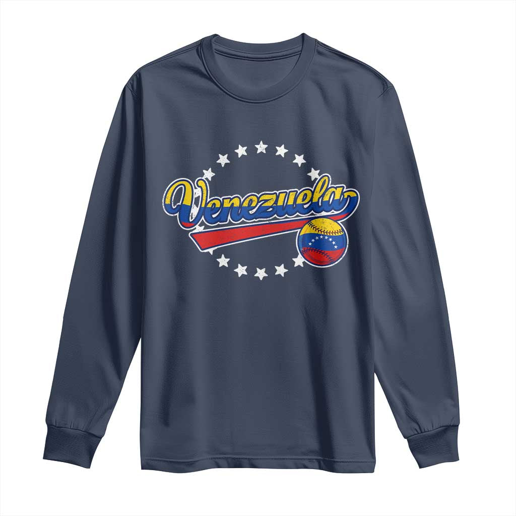 Venezuela Baseball Jersey Venezuelan Sport Fan Long Sleeve Shirt TS11 Navy Print Your Wear