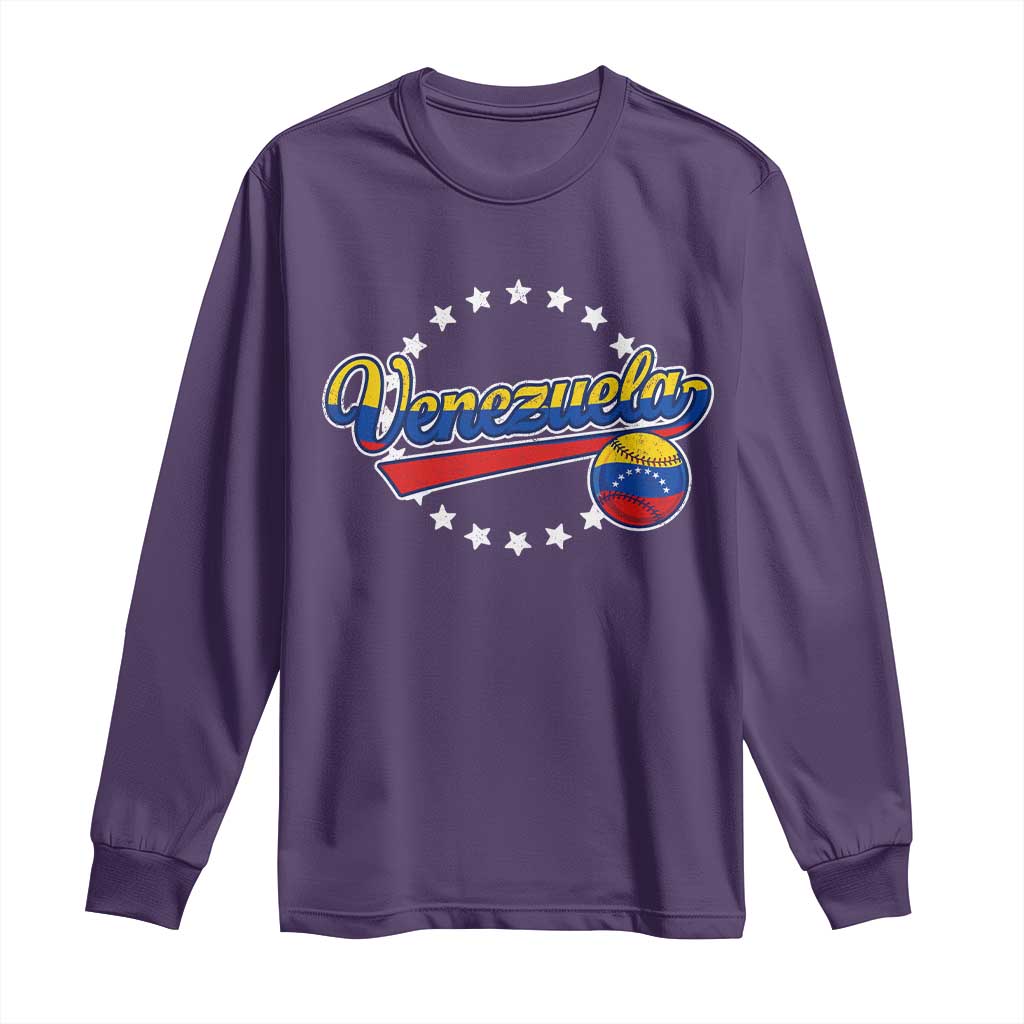 Venezuela Baseball Jersey Venezuelan Sport Fan Long Sleeve Shirt TS11 Purple Print Your Wear