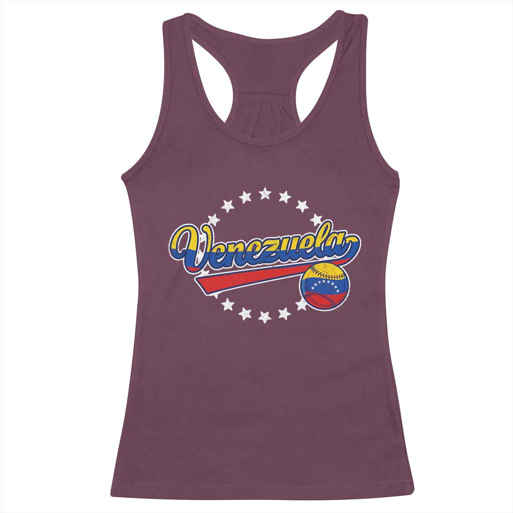 Venezuela Baseball Jersey Venezuelan Sport Fan Racerback Tank Top TS11 Maroon Print Your Wear