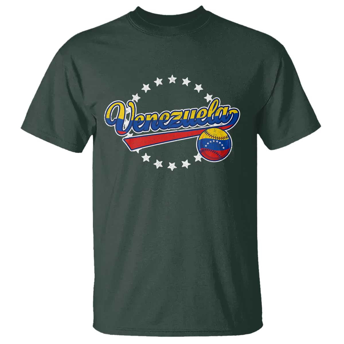 Venezuela Baseball Jersey Venezuelan Sport Fan T Shirt TS11 Dark Forest Green Print Your Wear
