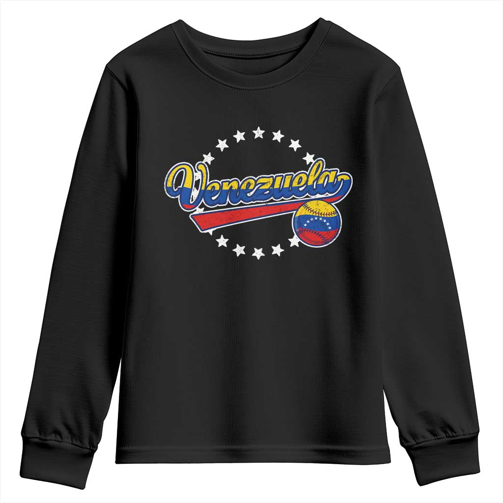 Venezuela Baseball Jersey Venezuelan Sport Fan Youth Sweatshirt TS11 Black Print Your Wear