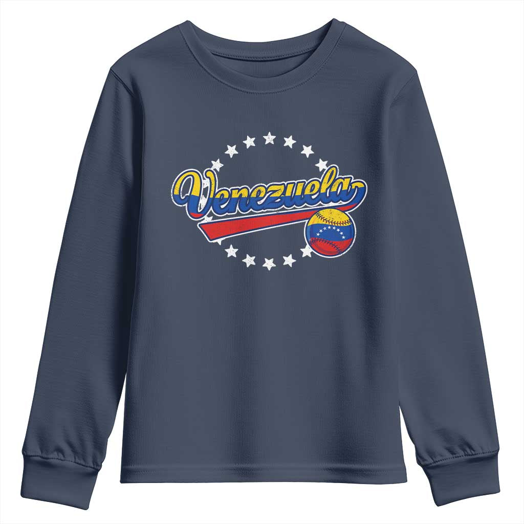 Venezuela Baseball Jersey Venezuelan Sport Fan Youth Sweatshirt TS11 Navy Print Your Wear