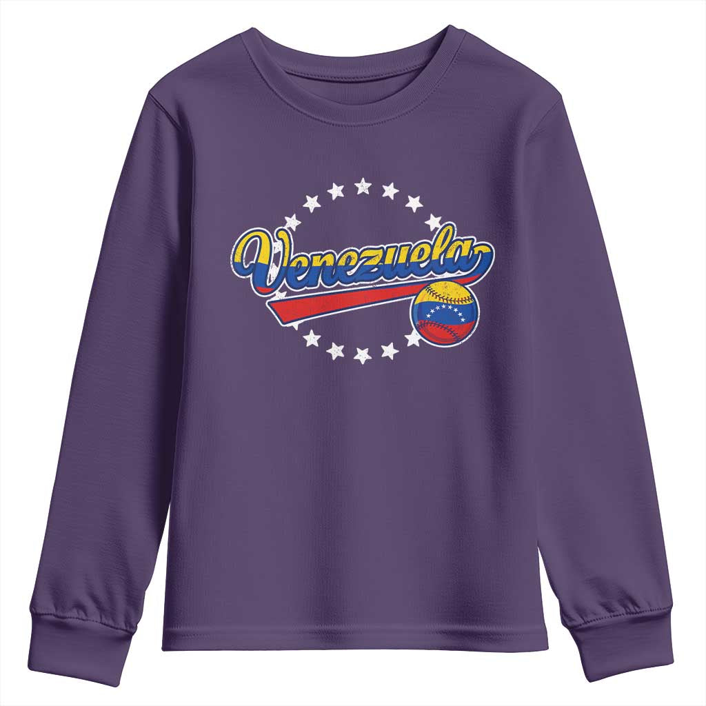 Venezuela Baseball Jersey Venezuelan Sport Fan Youth Sweatshirt TS11 Purple Print Your Wear