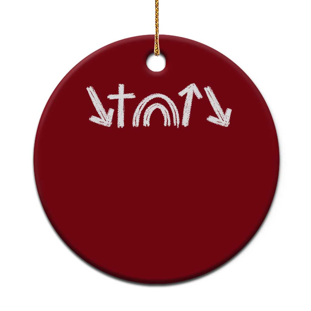 Christian Easter Ceramic Ornament 5 Gospel Symbols He Came Died Rose Ascended Jesus TS11 1pc Red Print Your Wear