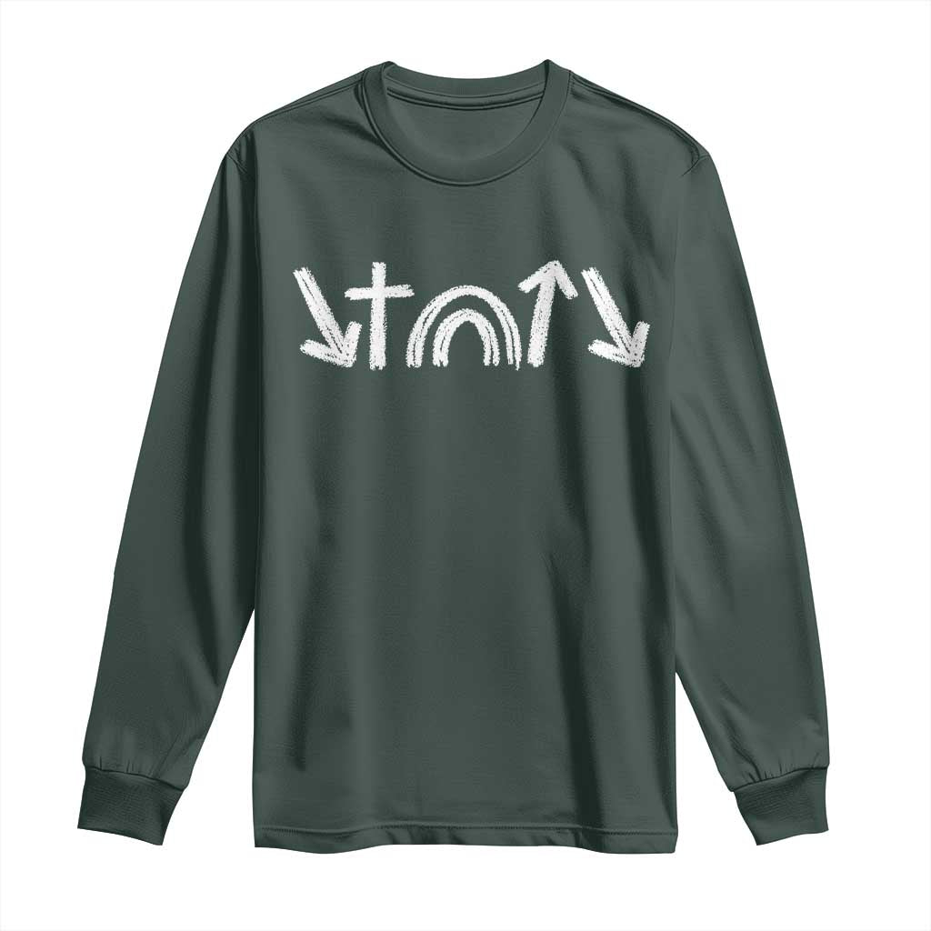 Christian Easter Long Sleeve Shirt 5 Gospel Symbols He Came Died Rose Ascended Jesus TS11 Dark Forest Green Print Your Wear