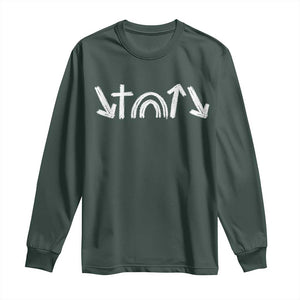 Christian Easter Long Sleeve Shirt 5 Gospel Symbols He Came Died Rose Ascended Jesus TS11 Dark Forest Green Print Your Wear