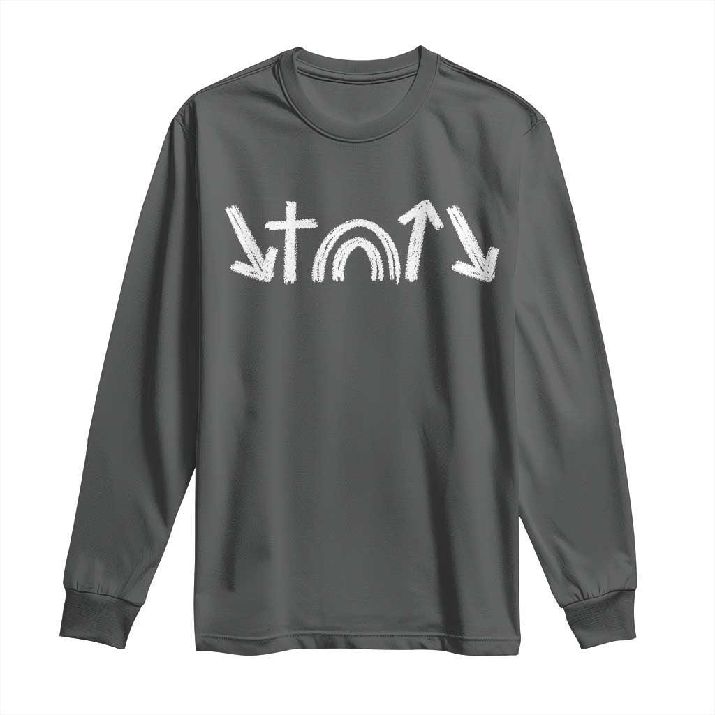 Christian Easter Long Sleeve Shirt 5 Gospel Symbols He Came Died Rose Ascended Jesus TS11 Dark Heather Print Your Wear