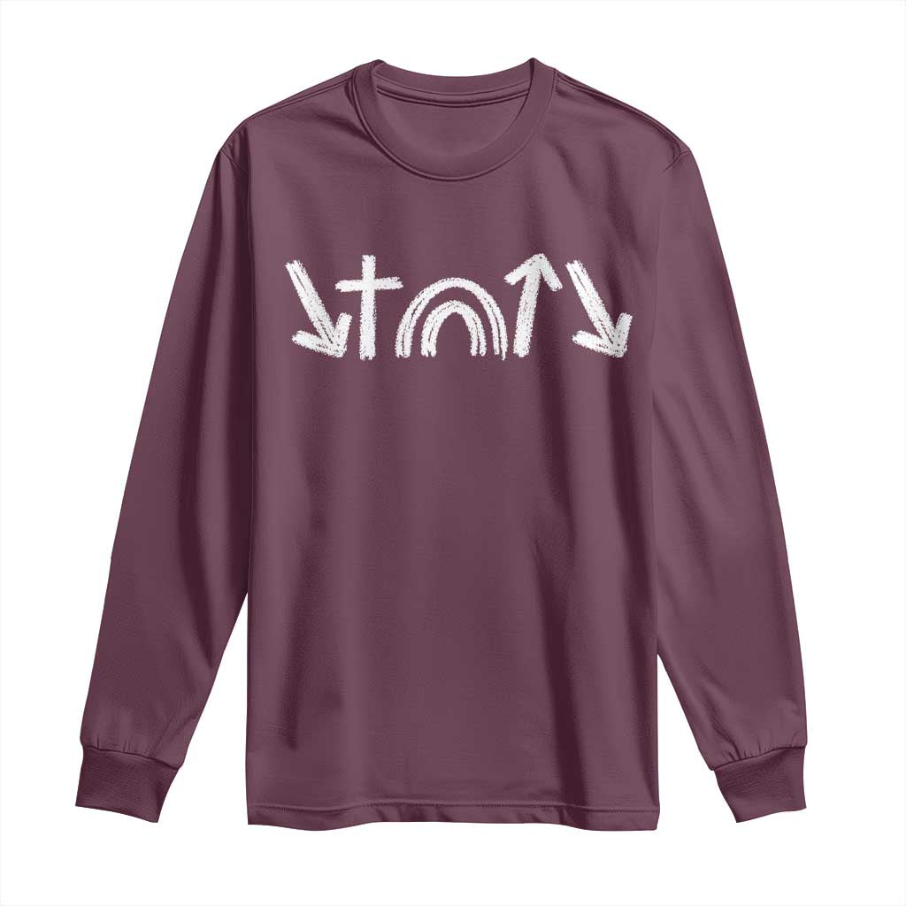Christian Easter Long Sleeve Shirt 5 Gospel Symbols He Came Died Rose Ascended Jesus TS11 Maroon Print Your Wear