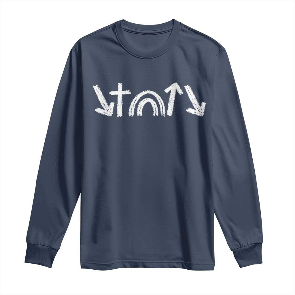 Christian Easter Long Sleeve Shirt 5 Gospel Symbols He Came Died Rose Ascended Jesus TS11 Navy Print Your Wear