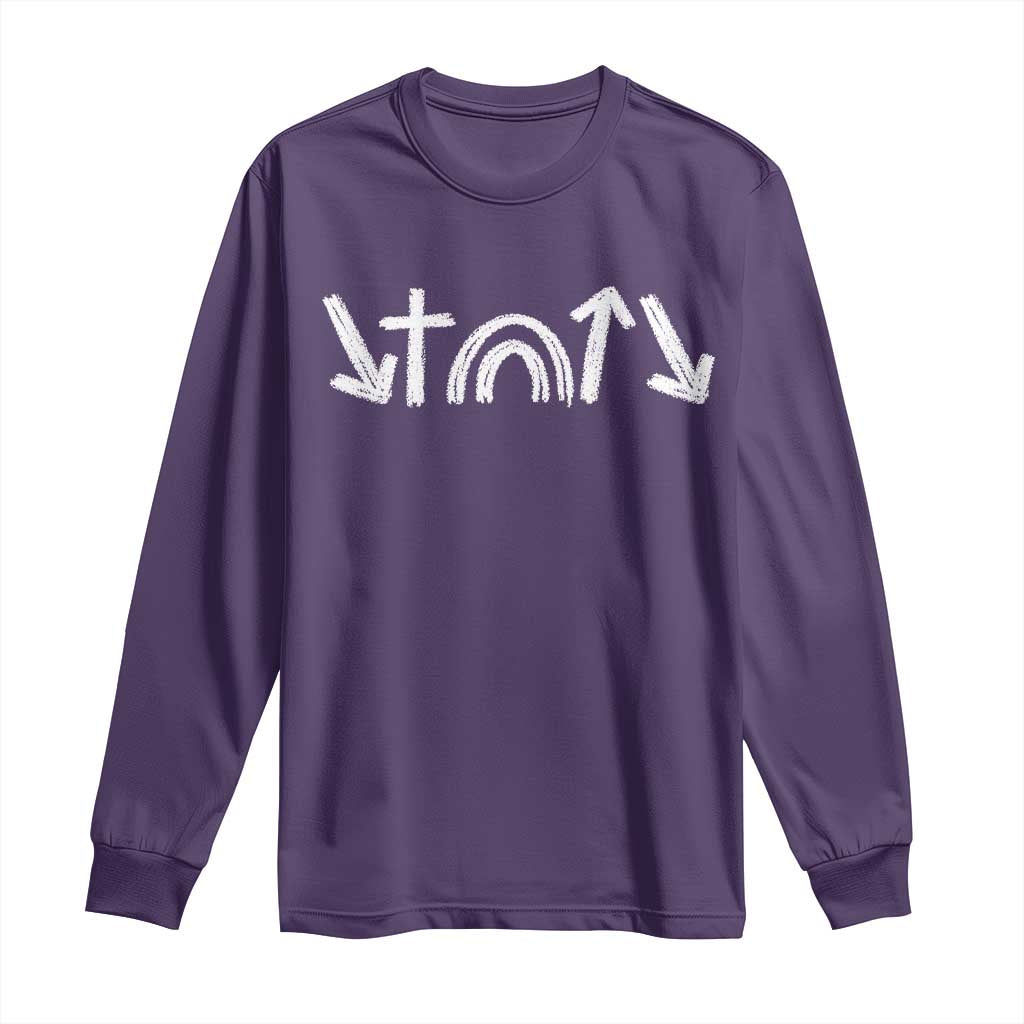 Christian Easter Long Sleeve Shirt 5 Gospel Symbols He Came Died Rose Ascended Jesus TS11 Purple Print Your Wear