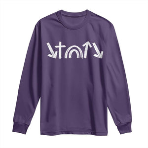 Christian Easter Long Sleeve Shirt 5 Gospel Symbols He Came Died Rose Ascended Jesus TS11 Purple Print Your Wear