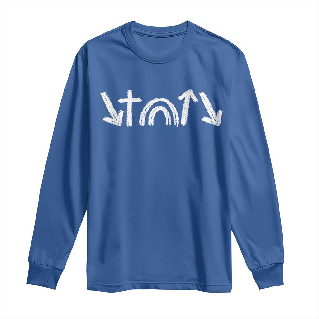 Christian Easter Long Sleeve Shirt 5 Gospel Symbols He Came Died Rose Ascended Jesus TS11 Royal Blue Print Your Wear