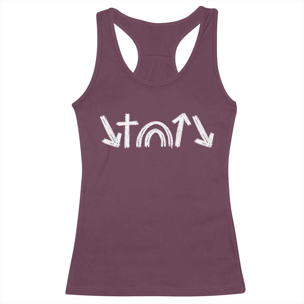 Christian Easter Racerback Tank Top 5 Gospel Symbols He Came Died Rose Ascended Jesus TS11 Maroon Print Your Wear