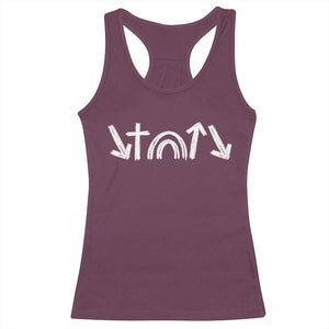 Christian Easter Racerback Tank Top 5 Gospel Symbols He Came Died Rose Ascended Jesus TS11 Maroon Print Your Wear