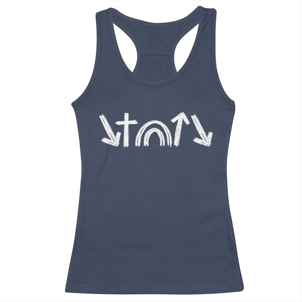 Christian Easter Racerback Tank Top 5 Gospel Symbols He Came Died Rose Ascended Jesus TS11 Navy Print Your Wear