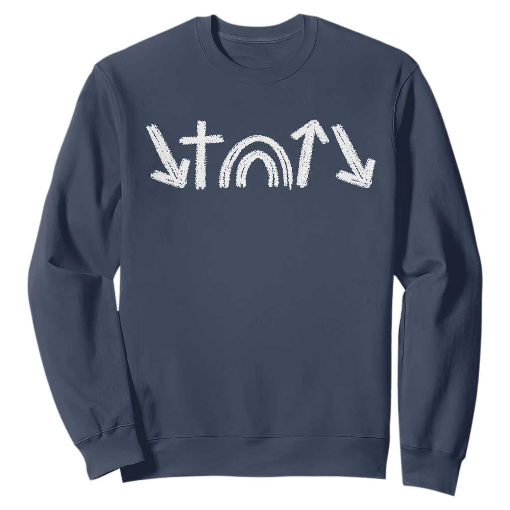 Christian Easter Sweatshirt 5 Gospel Symbols He Came Died Rose Ascended Jesus TS11 Navy Print Your Wear