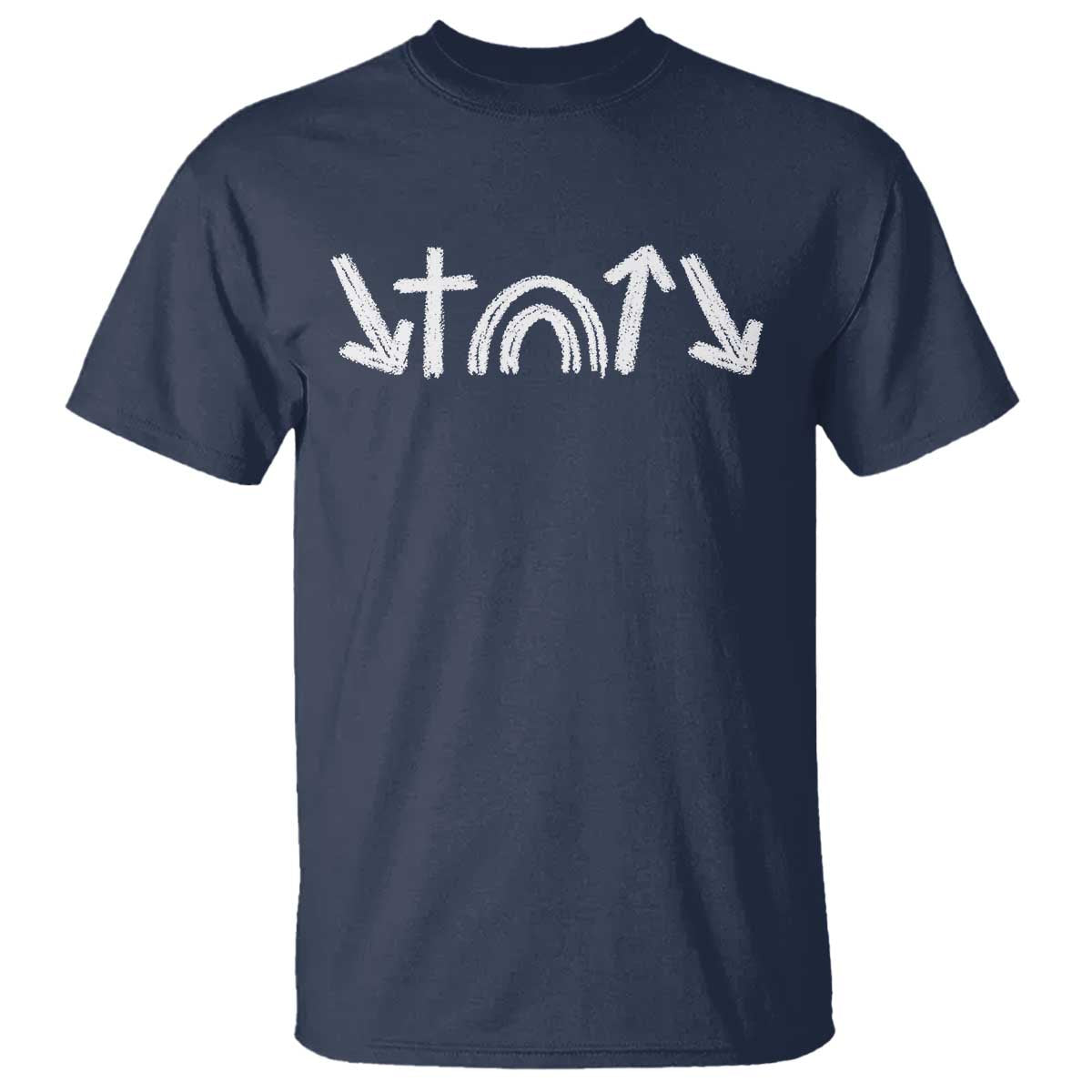 Christian Easter T Shirt 5 Gospel Symbols He Came Died Rose Ascended Jesus TS11 Navy Print Your Wear