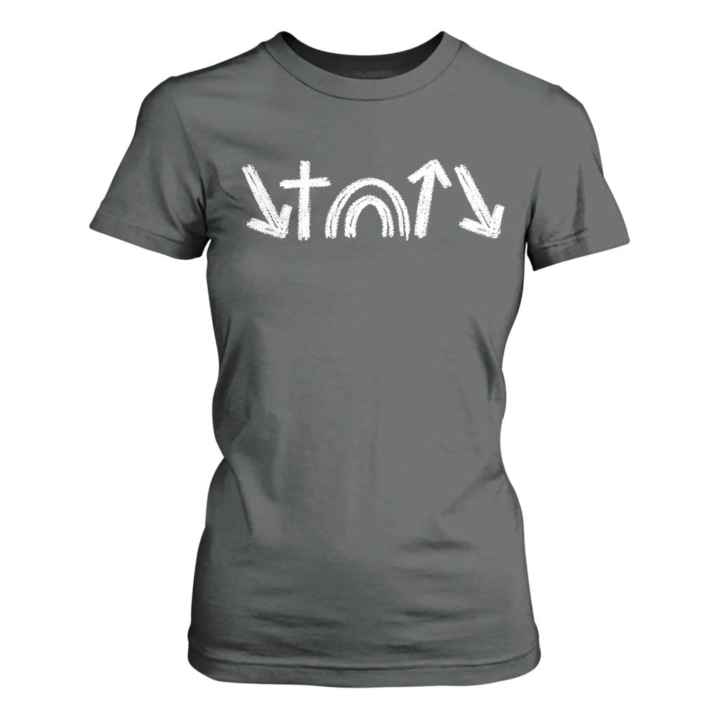 Christian Easter T Shirt For Women 5 Gospel Symbols He Came Died Rose Ascended Jesus TS11 Dark Heather Print Your Wear