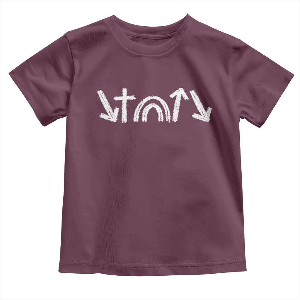 Christian Easter Toddler T Shirt 5 Gospel Symbols He Came Died Rose Ascended Jesus TS11 Maroon Print Your Wear