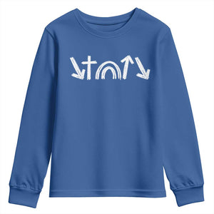 Christian Easter Youth Sweatshirt 5 Gospel Symbols He Came Died Rose Ascended Jesus TS11 Royal Blue Print Your Wear