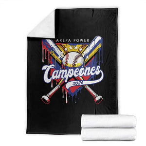 Venezuela Campeones Baseball Championship 2026 Throw Blanket Home Plate Drip TS11 Black Print Your Wear