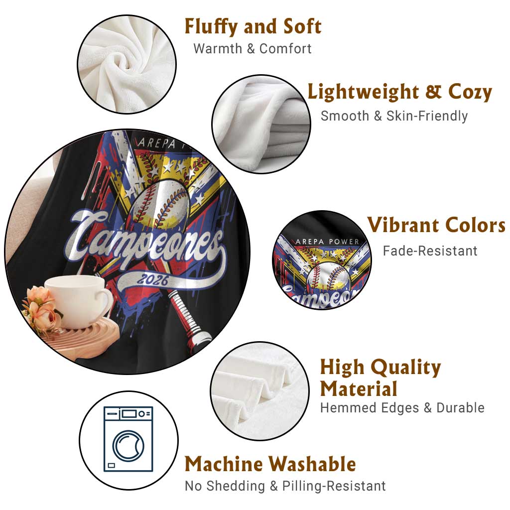 Venezuela Campeones Baseball Championship 2026 Throw Blanket Home Plate Drip TS11 Print Your Wear
