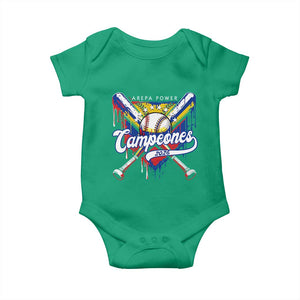 Venezuela Campeones Baseball Championship 2026 Baby Onesie Home Plate Drip TS11 Irish Green Print Your Wear