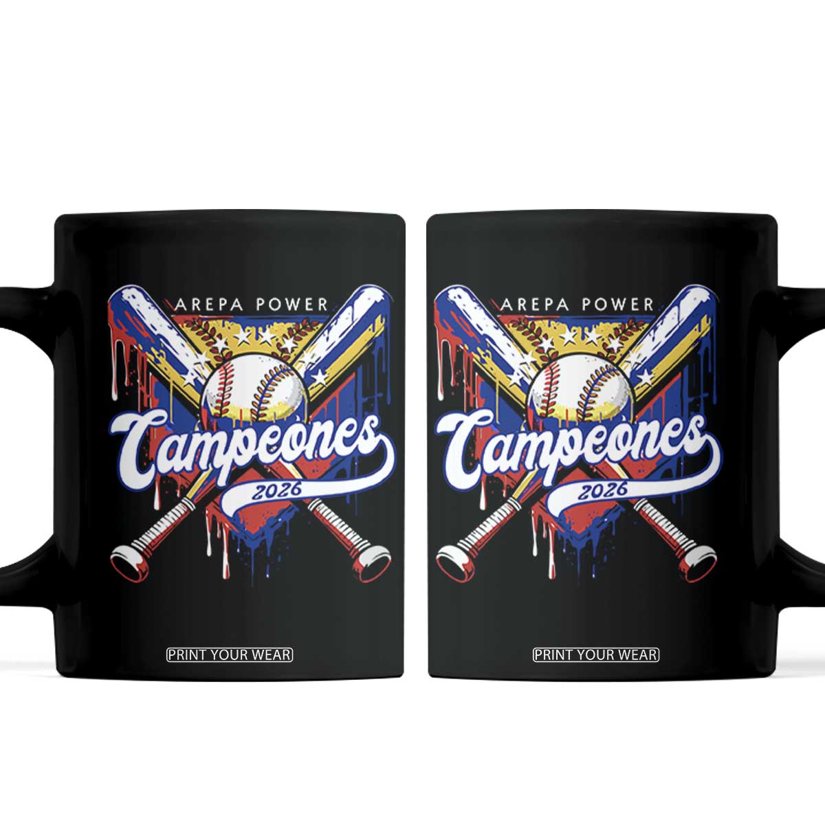 Venezuela Campeones Baseball Championship 2026 Coffee Mug Home Plate Drip TS11 Black Print Your Wear