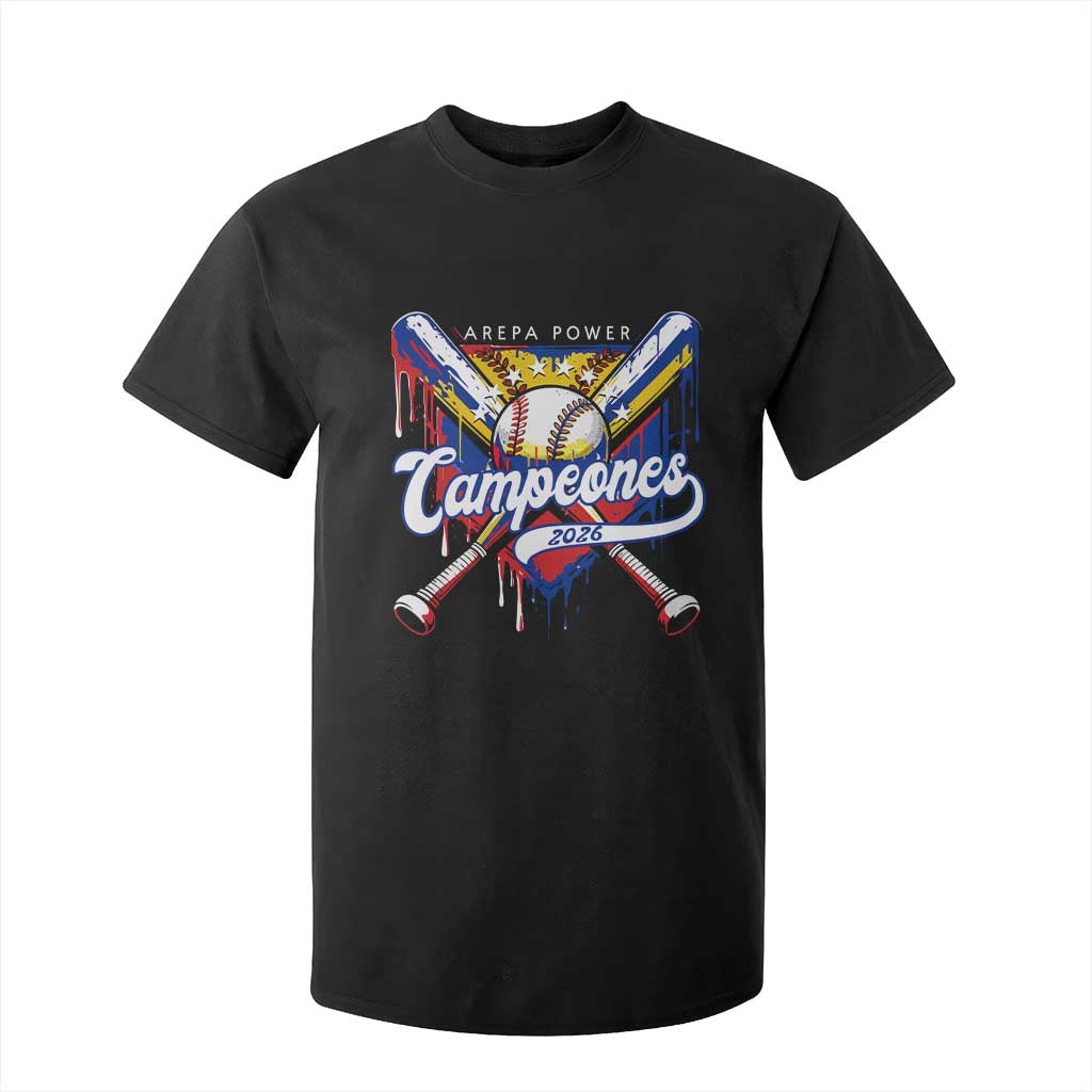 Venezuela Campeones Baseball Championship 2026 T Shirt For Kid Home Plate Drip TS11 Black Print Your Wear