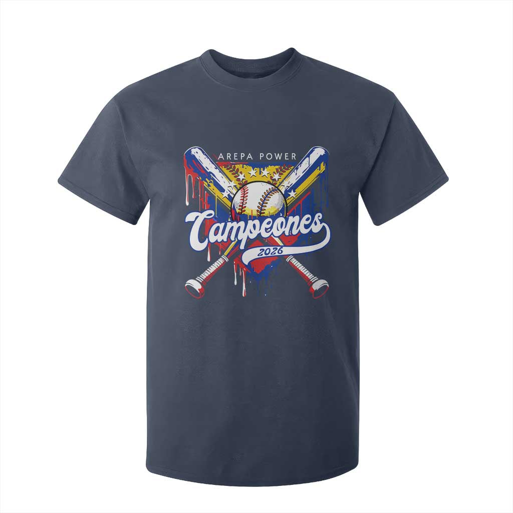 Venezuela Campeones Baseball Championship 2026 T Shirt For Kid Home Plate Drip TS11 Navy Print Your Wear