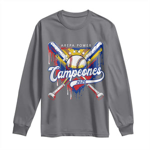 Venezuela Campeones Baseball Championship 2026 Long Sleeve Shirt Home Plate Drip TS11 Charcoal Print Your Wear