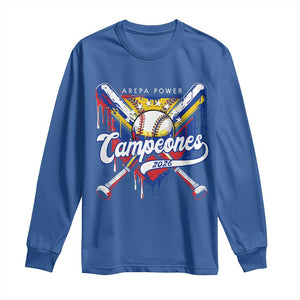 Venezuela Campeones Baseball Championship 2026 Long Sleeve Shirt Home Plate Drip TS11 Royal Blue Print Your Wear