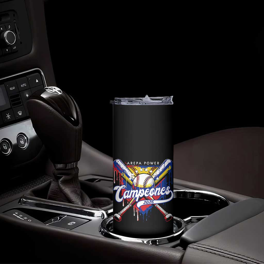 Venezuela Campeones Baseball Championship 2026 Skinny Tumbler Home Plate Drip TS11 Print Your Wear