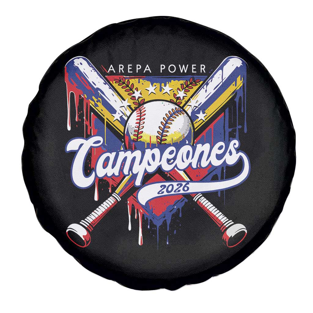 Venezuela Campeones Baseball Championship 2026 Spare Tire Cover Home Plate Drip TS11 Print Your Wear