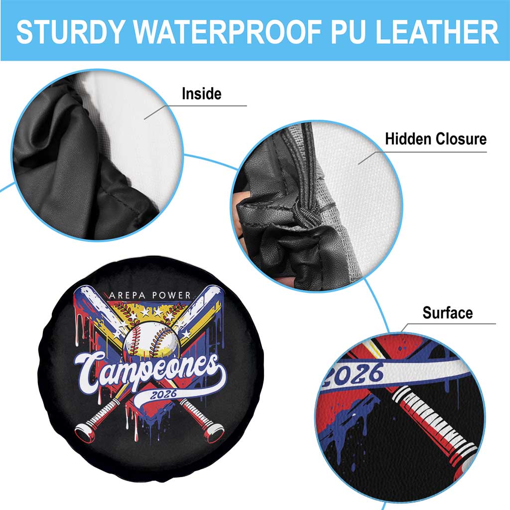 Venezuela Campeones Baseball Championship 2026 Spare Tire Cover Home Plate Drip TS11 Print Your Wear