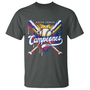 Venezuela Campeones Baseball Championship 2026 T Shirt Home Plate Drip TS11 Dark Heather Print Your Wear