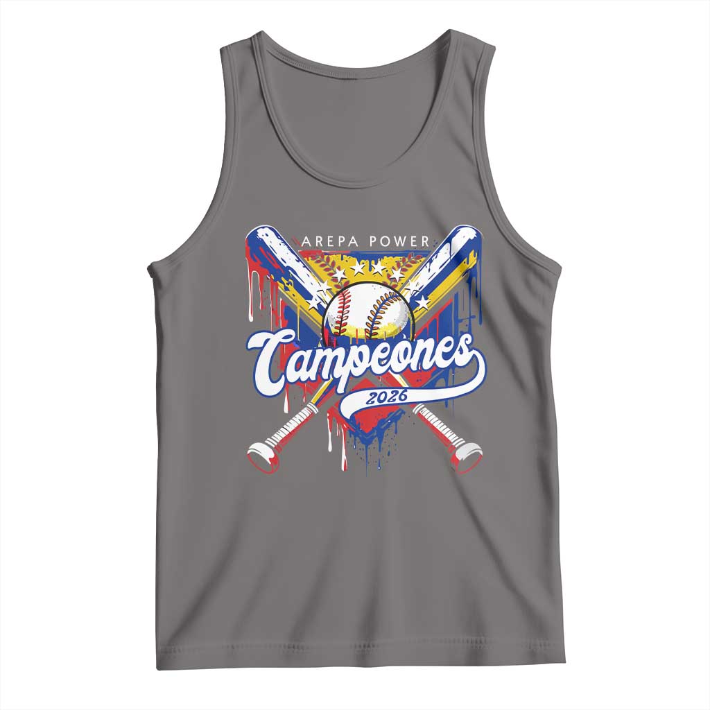 Venezuela Campeones Baseball Championship 2026 Tank Top Home Plate Drip TS11 Deep Heather Print Your Wear