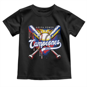 Venezuela Campeones Baseball Championship 2026 Toddler T Shirt Home Plate Drip TS11 Black Print Your Wear
