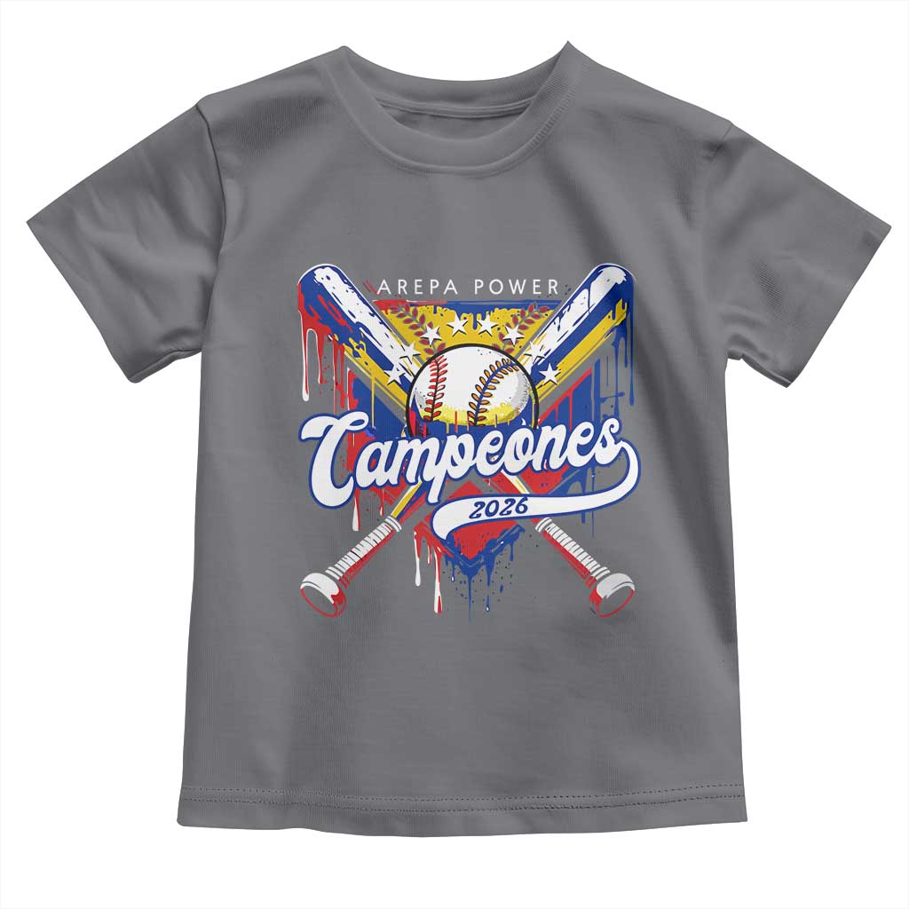 Venezuela Campeones Baseball Championship 2026 Toddler T Shirt Home Plate Drip TS11 Charcoal Print Your Wear