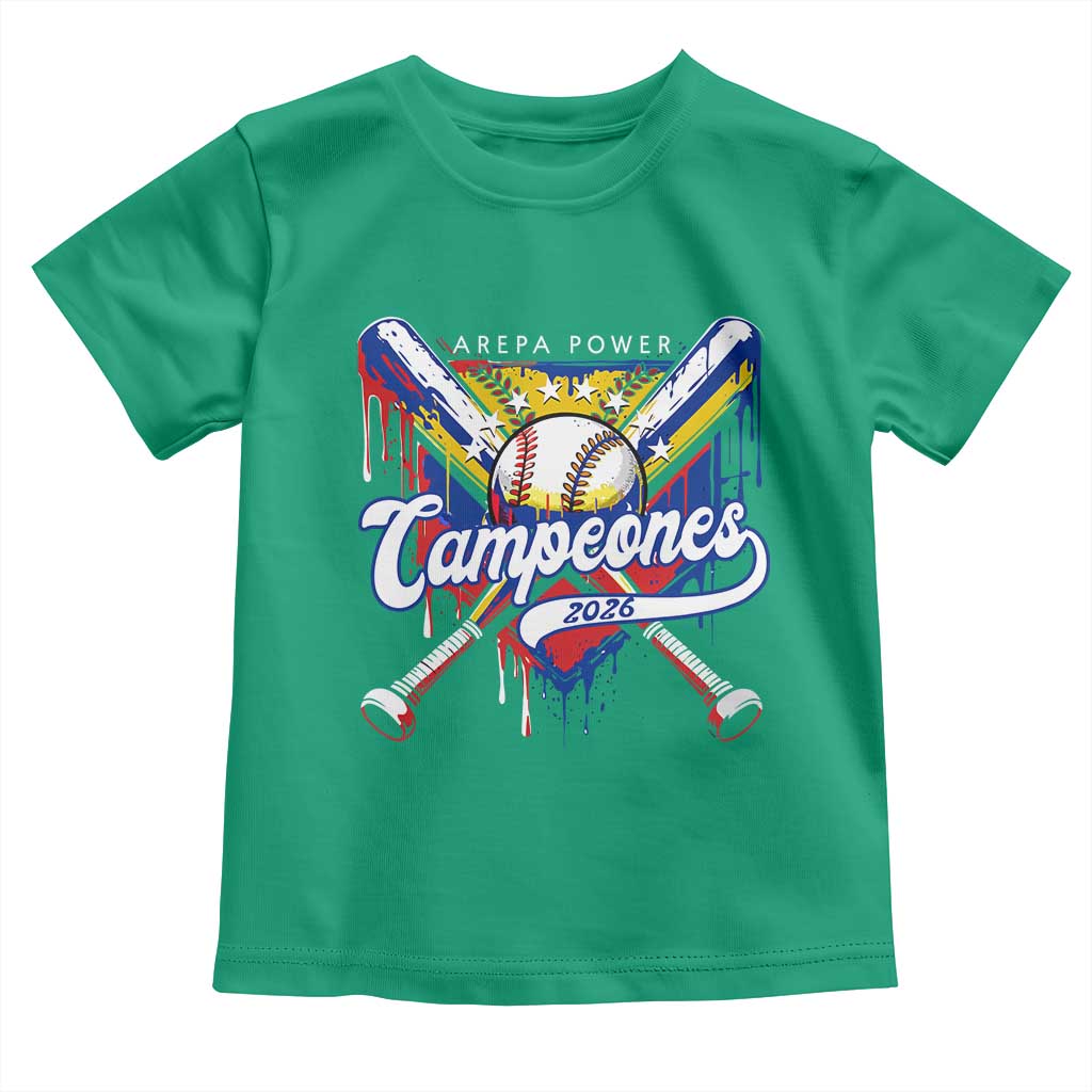 Venezuela Campeones Baseball Championship 2026 Toddler T Shirt Home Plate Drip TS11 Irish Green Print Your Wear