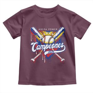Venezuela Campeones Baseball Championship 2026 Toddler T Shirt Home Plate Drip TS11 Maroon Print Your Wear