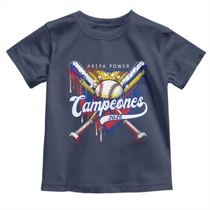 Venezuela Campeones Baseball Championship 2026 Toddler T Shirt Home Plate Drip TS11 Navy Print Your Wear
