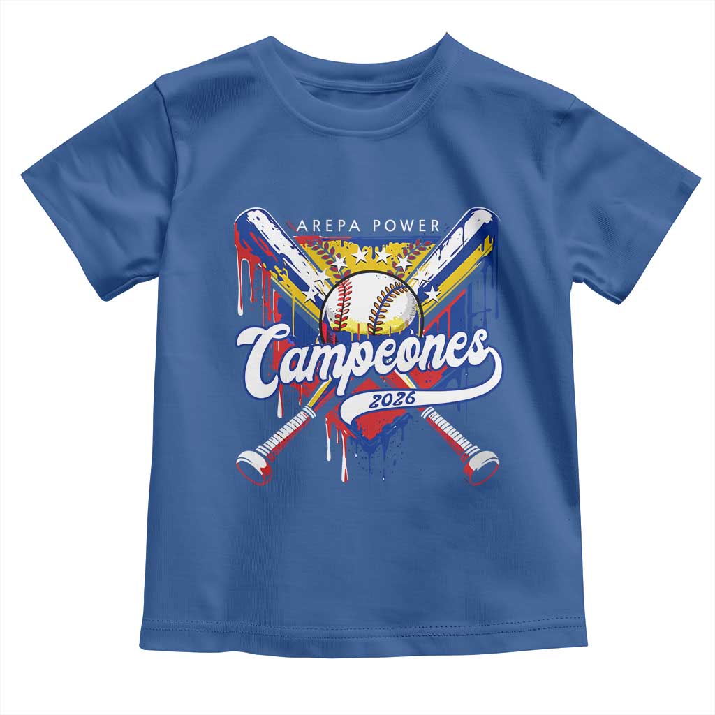 Venezuela Campeones Baseball Championship 2026 Toddler T Shirt Home Plate Drip TS11 Royal Blue Print Your Wear