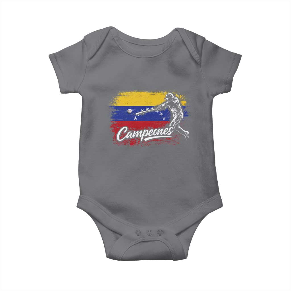Venezuela Campeones Del Mundo Baseball Championship Baby Onesie TS11 Charcoal Print Your Wear